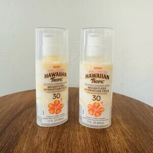 Hawaiian Tropic Weightless Hydration Face Sunscreen SPF 30 Lot Of 2 Sealed 1.7oz